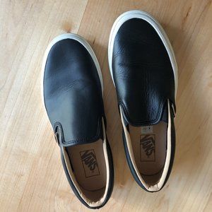Vans Slip-On Black Faux Leather Shoes